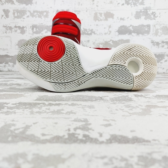 Nike Hyperdunk Red White Logo Lace Up High Top Athletic Basketball Sneakers D170 - Picture 8 of 13